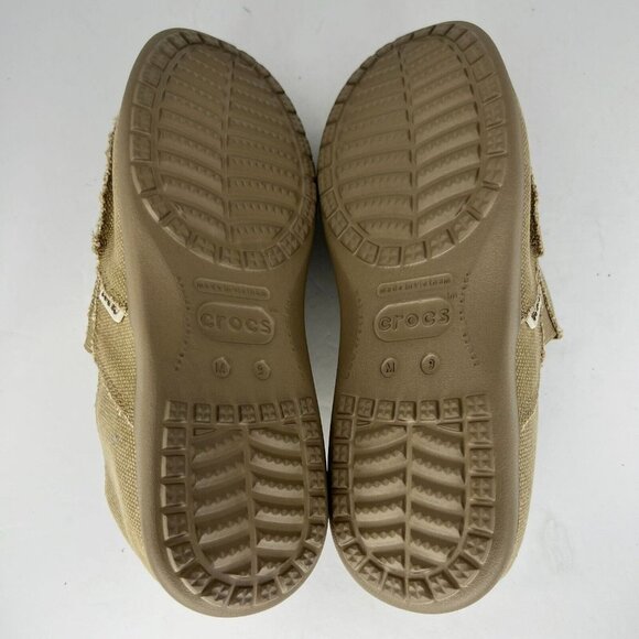 Crocs Mens Beige Fabric Slip On Solid Round Toe Low Top Size 9 Casual Shoes - Picture 8 of 10